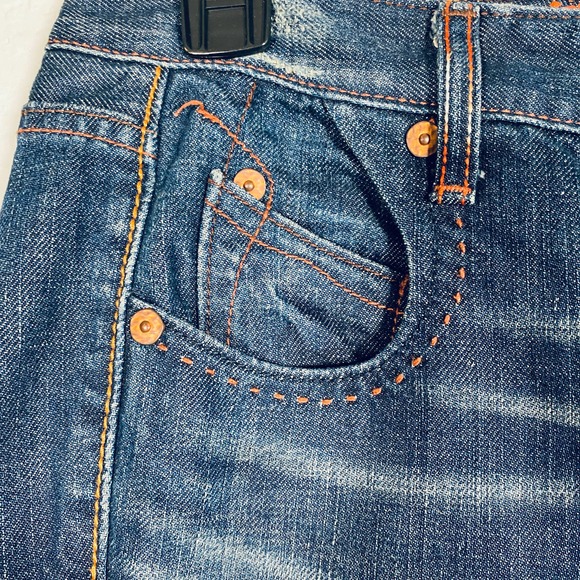 Levis Women's Blue Copper Button Rivets Ankle Wide Leg Jeans Sz 27 - Picture 7 of 16